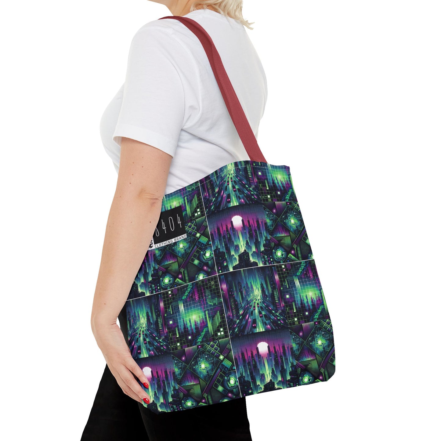 Tech Noir Aesthetics Tech-Forward Urban Dystopia Tote Bag - 8404 Design-54
