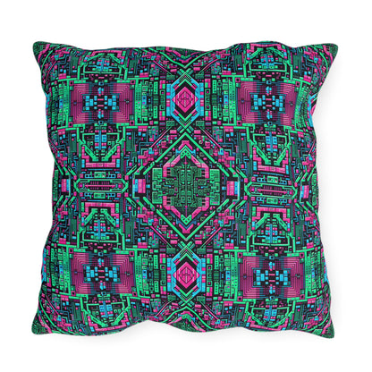Digital Glitch Vibes Tech-Inspired Streetwear Outdoor Pillow - 8404 Design-71