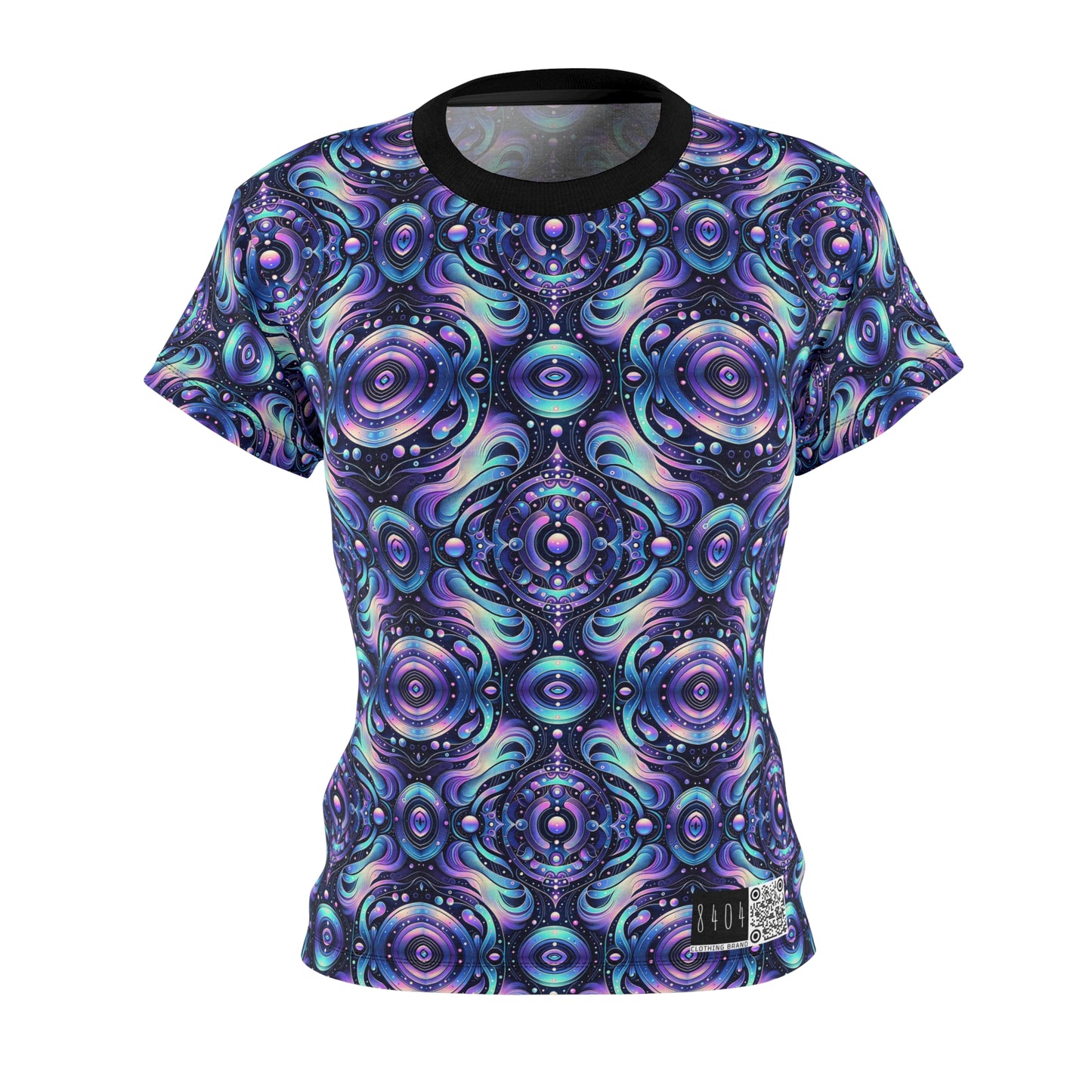 Iridescent Tech Fusion Tech-Forward Streetwear Women's Cut & Sew Tee - 8404 Design-62