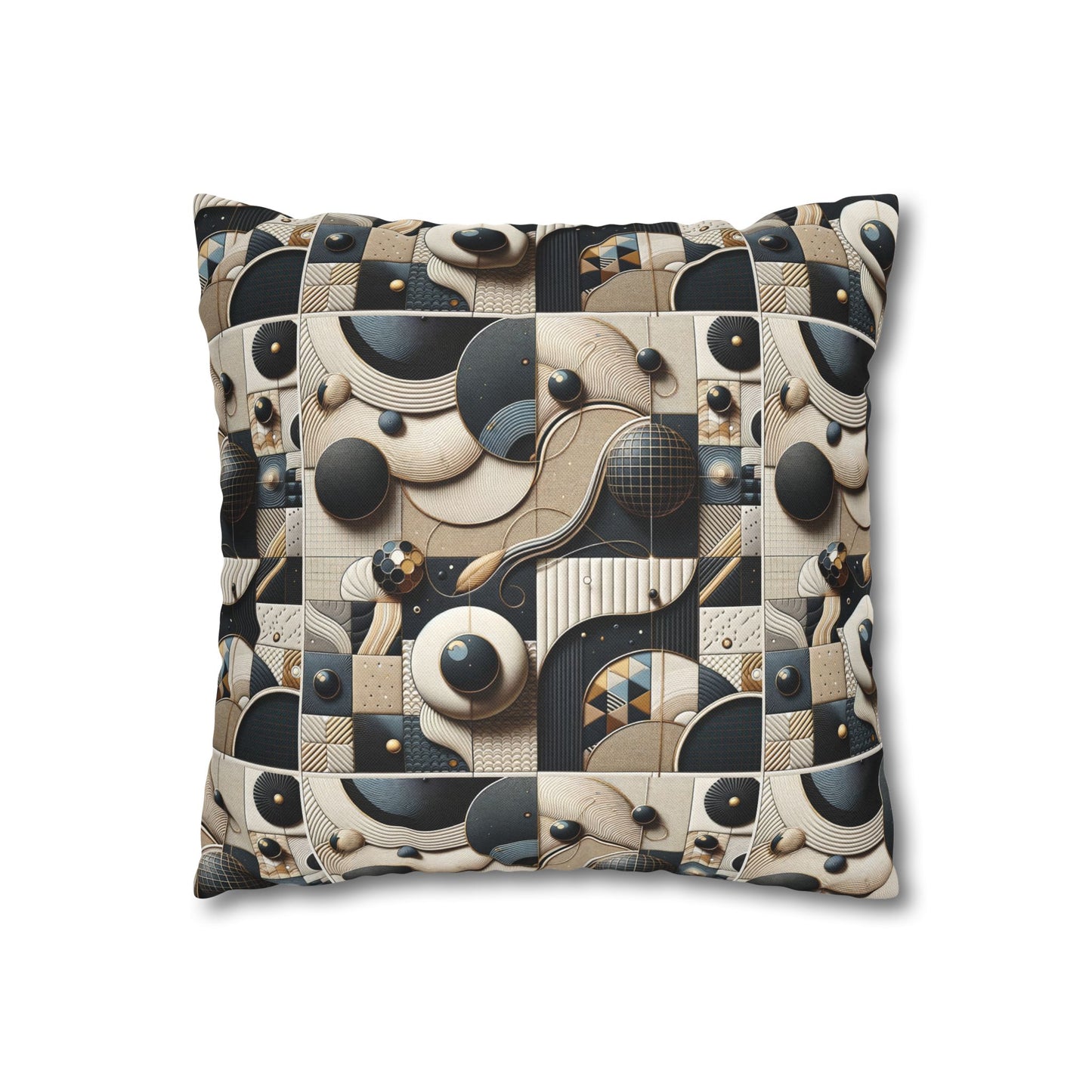 Tech-forward Luxe Streetwear Tech Luxe Fusion Spun Polyester Square Pillowcase - 8404 Design-71