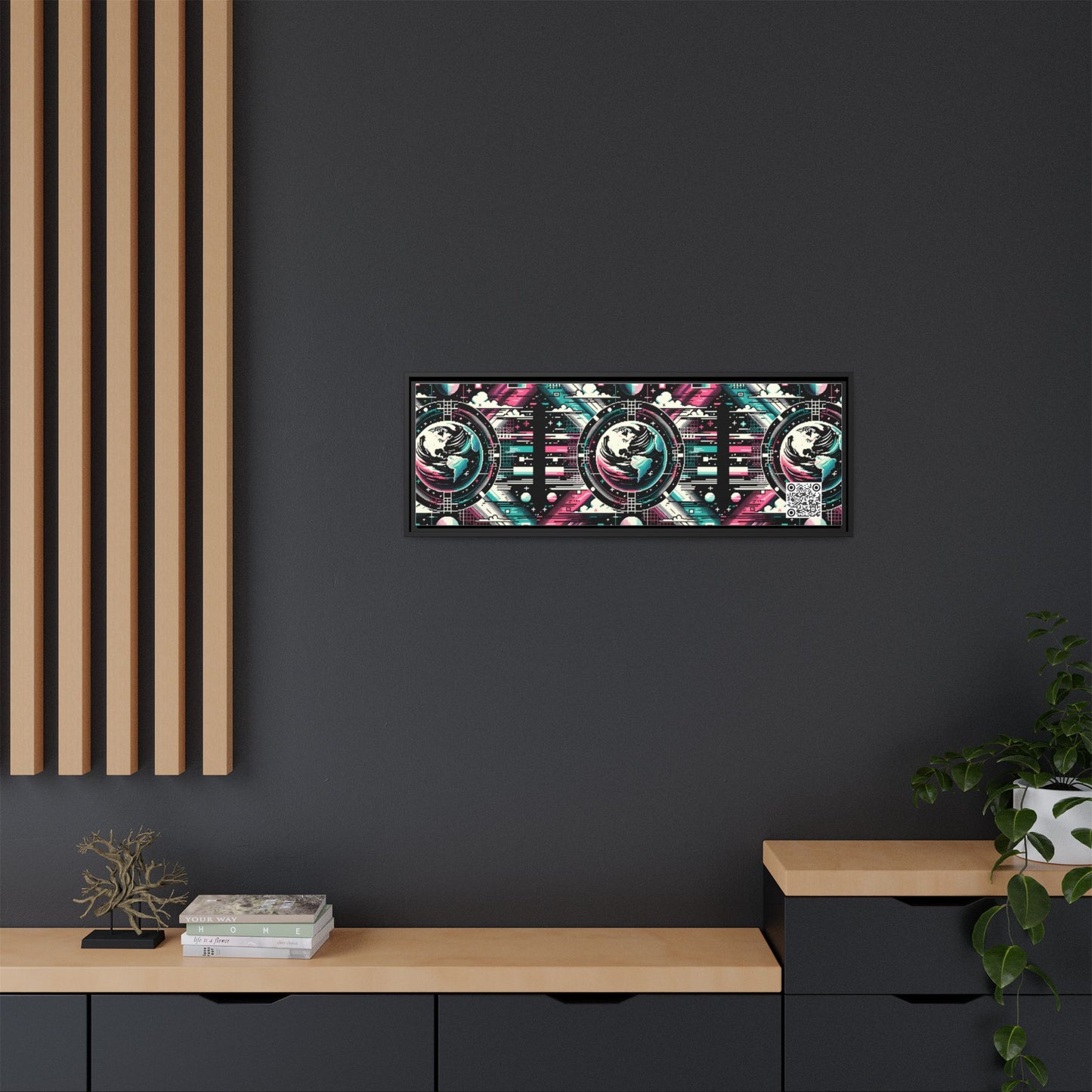 Digital Artistry Digital-native Streetwear Matte Canvas, Framed (multi-color) - 8404 Design-62 B