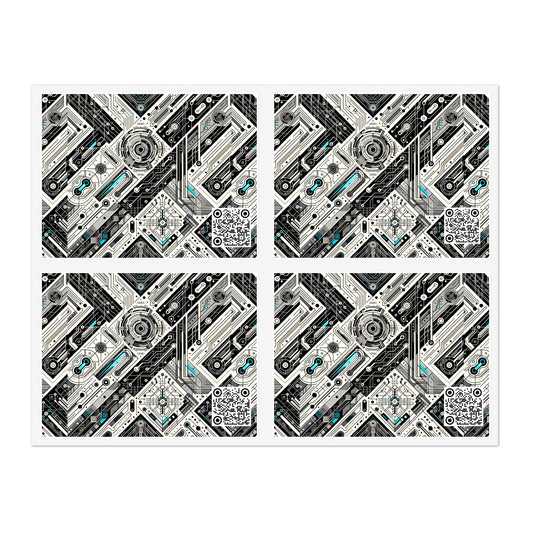 Tech-Infused Streetwear Tech-Forward Minimalism Sticker Sheets - 8404 Design-63