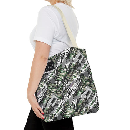 Tech Camo Fusion Tech-Forward Streetwear With a Futuristic Edge Tote Bag - 8404 Design-46