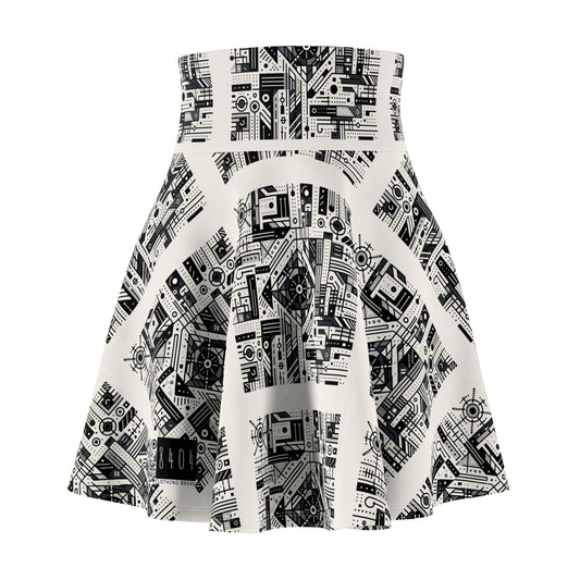 Digital Minimalism Minimalist Tech Women's Skater Skirt - 8404 Design-47