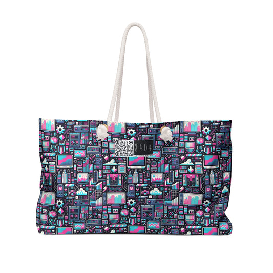 Digital Rebellion Youthful Streetwear with a Rebellious Digital Twist Weekender Bag - 8404 Design-71