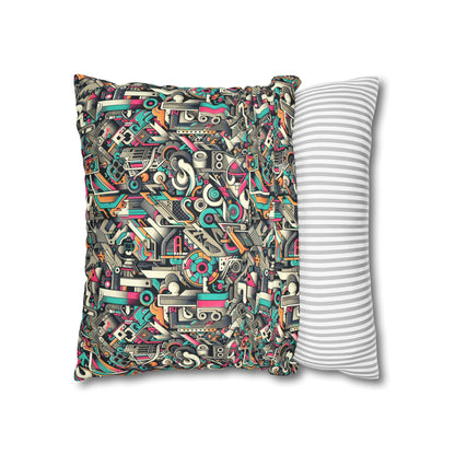 Digital Street Art Urban Street Style Faux Suede Square Pillowcase - 8404 Design-74