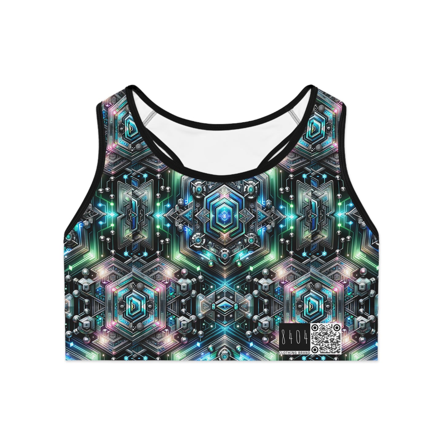 Tech-Infused Futurism Futuristic Tech Sports Bra - 8404 Design-63