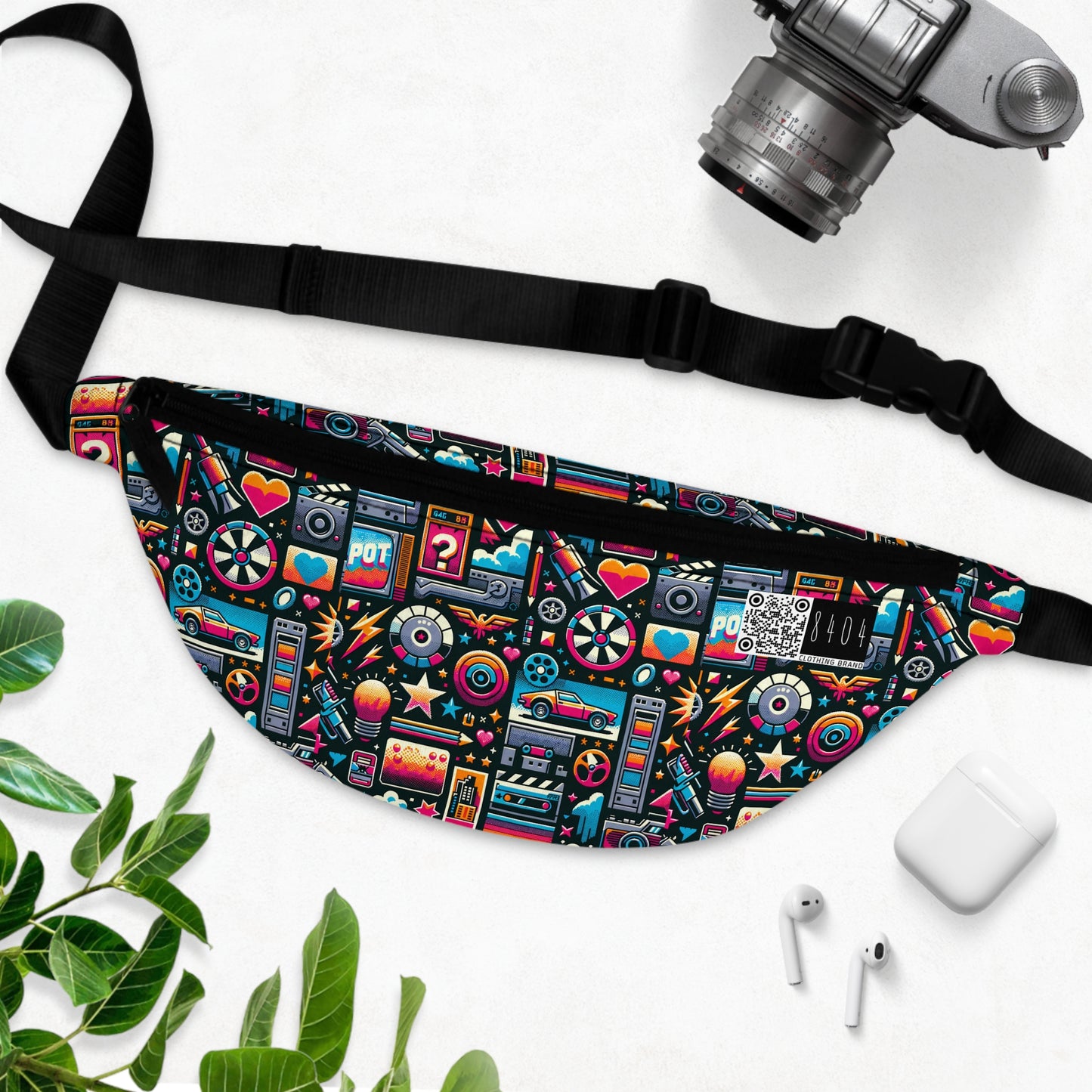Digital Pop Culture Mashup Maximalist Pop Fanny Pack - 8404 Design-71