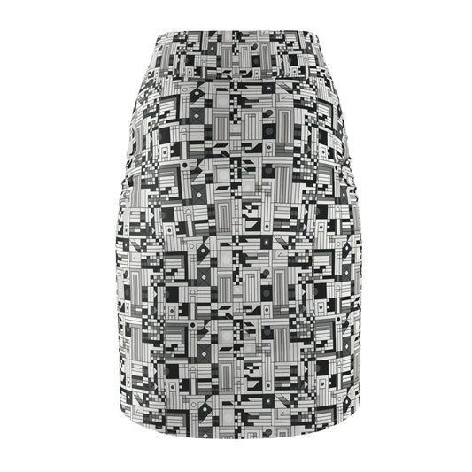 Digital Minimalism Minimalist Tech Women's Pencil Skirt - 8404 Design-43