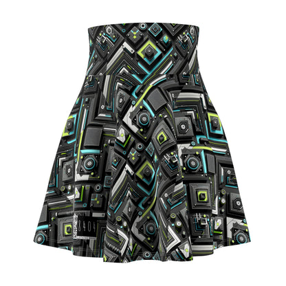 Tech-Infused Activewear Modern Tech Minimalism Women's Skater Skirt - 8404 Design-49
