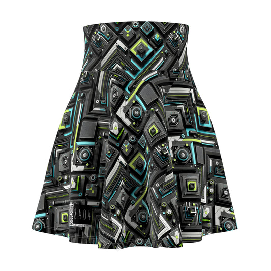 Tech-Infused Activewear Modern Tech Minimalism Women's Skater Skirt - 8404 Design-49