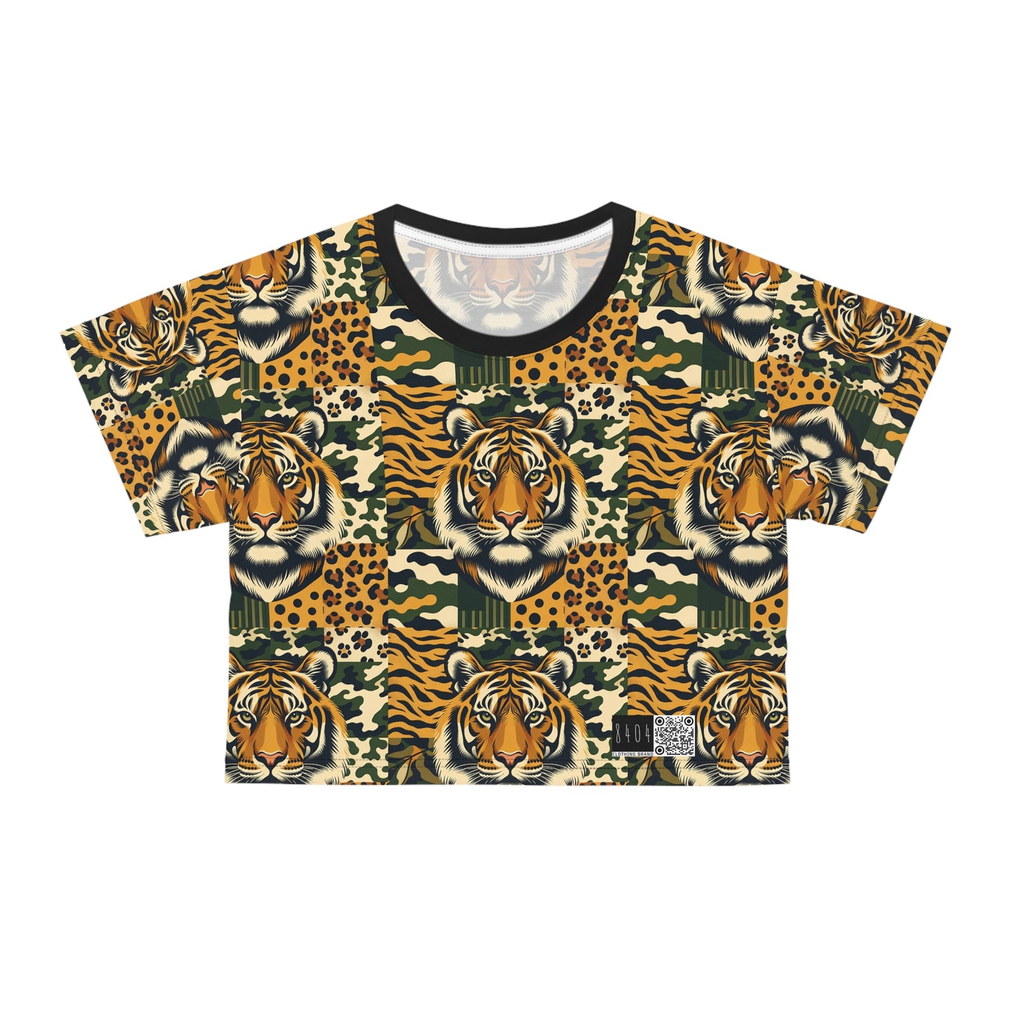 Streetwear Safari Urban Jungle Exploration Crop Tee - 8404 Design-64