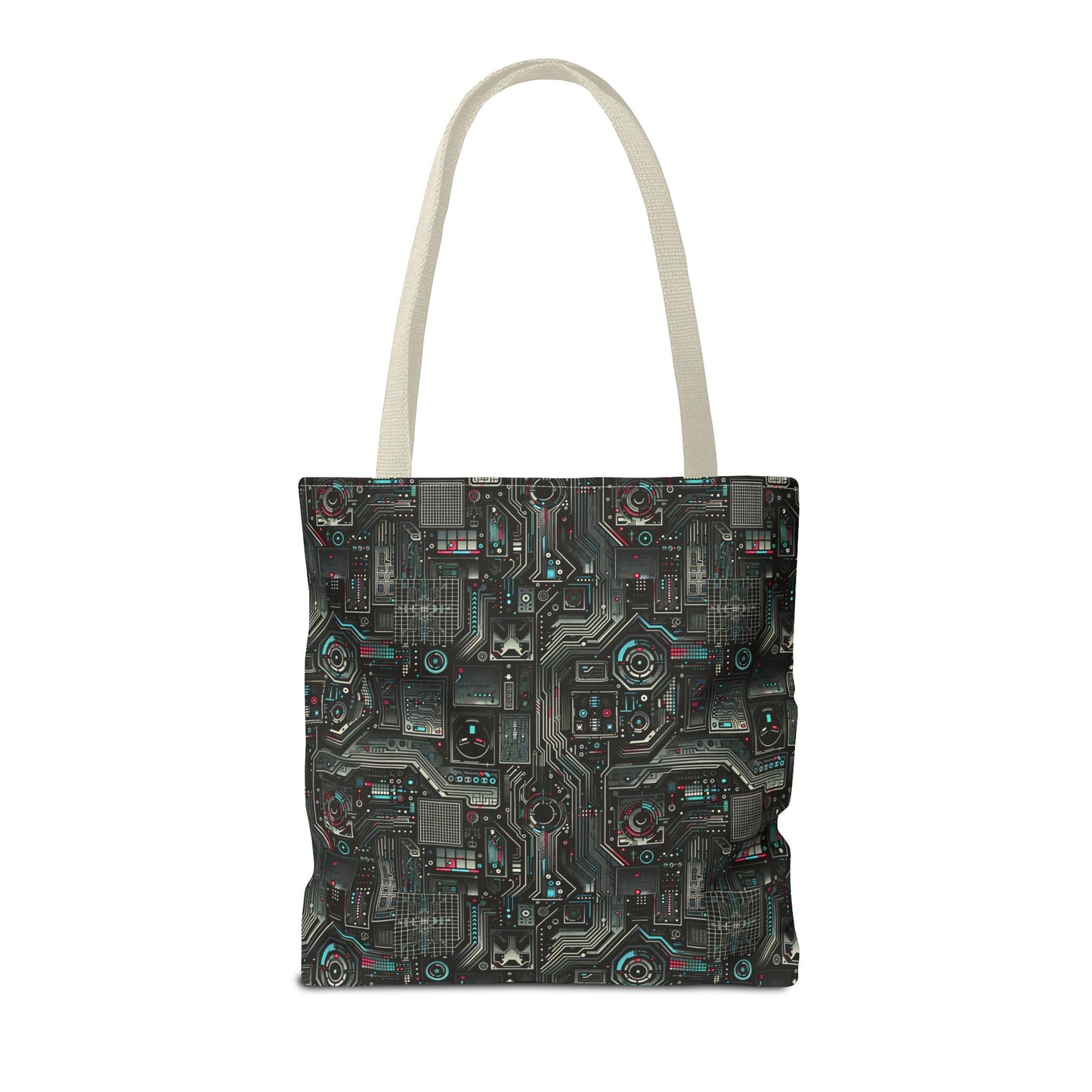 Tech Noir Aesthetics Sleek Tech Streetwear Tote Bag - 8404 Design-52