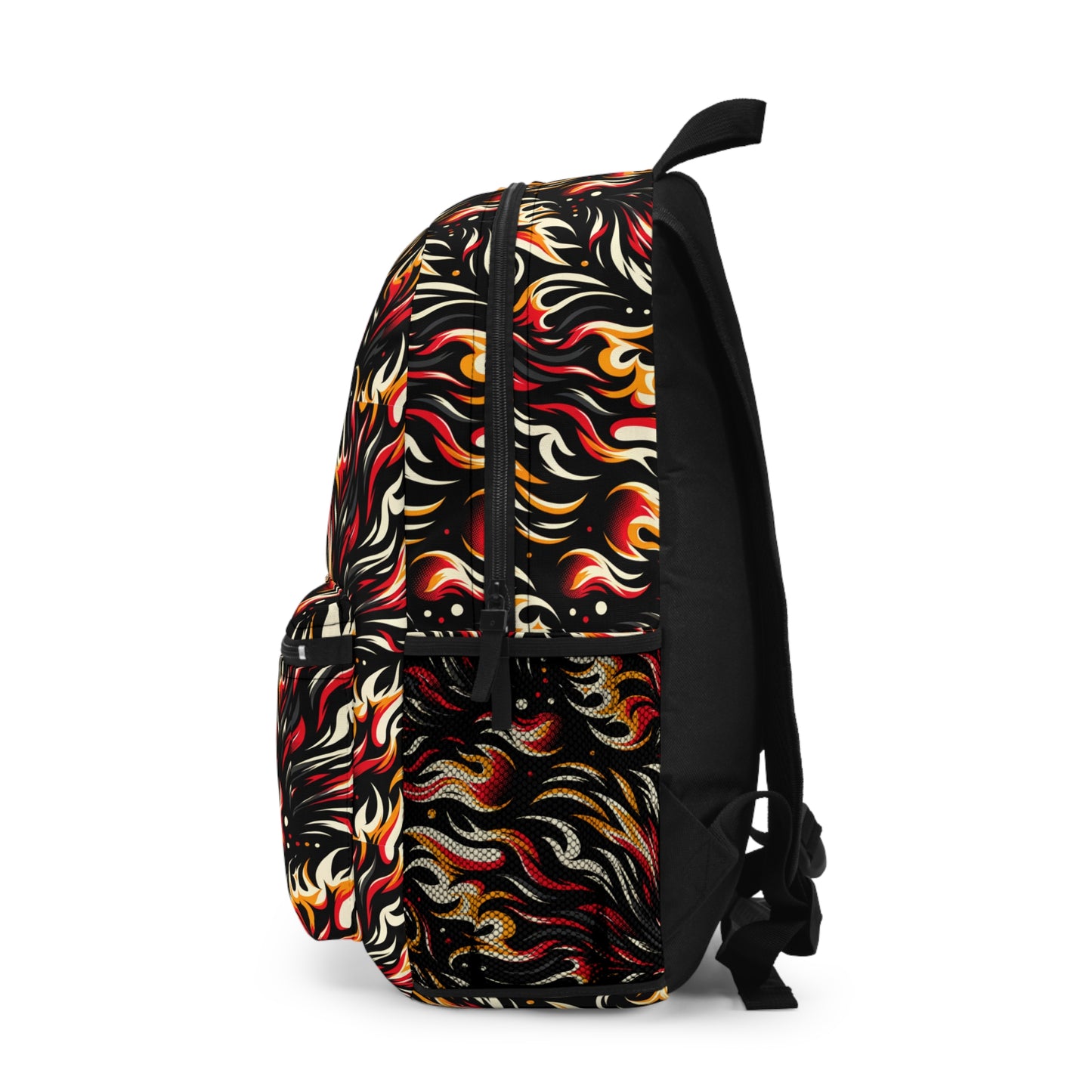 Fire & Flames Bold Streetwear Statement Backpack - 8404 Design-60