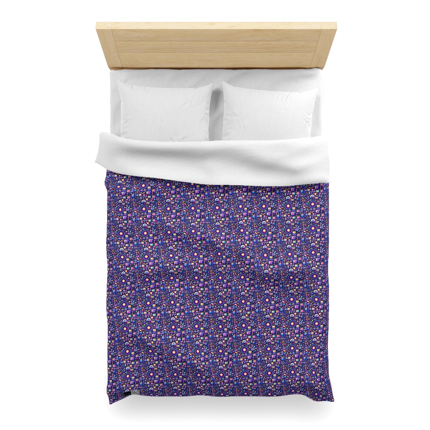 Digital Nostalgia Modern Retro Fusion Microfiber Duvet Cover - 8404 Design-64