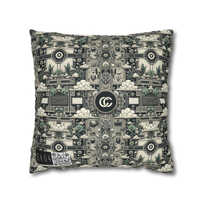 Cyber Garden Party Tech Garden Extravaganza Spun Polyester Square Pillowcase - 8404 Design-54