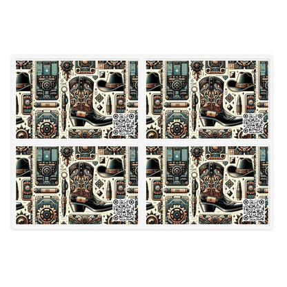 Digital Cowboy Chic Tech-Infused Western Fusion Sticker Sheets - 8404 Design-51