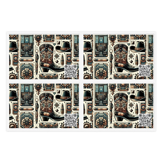 Digital Cowboy Chic Tech-Infused Western Fusion Sticker Sheets - 8404 Design-51
