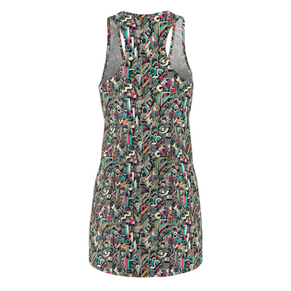 Digital Street Art Urban Street Style Women's Cut & Sew Racerback Dress - 8404 Design-74