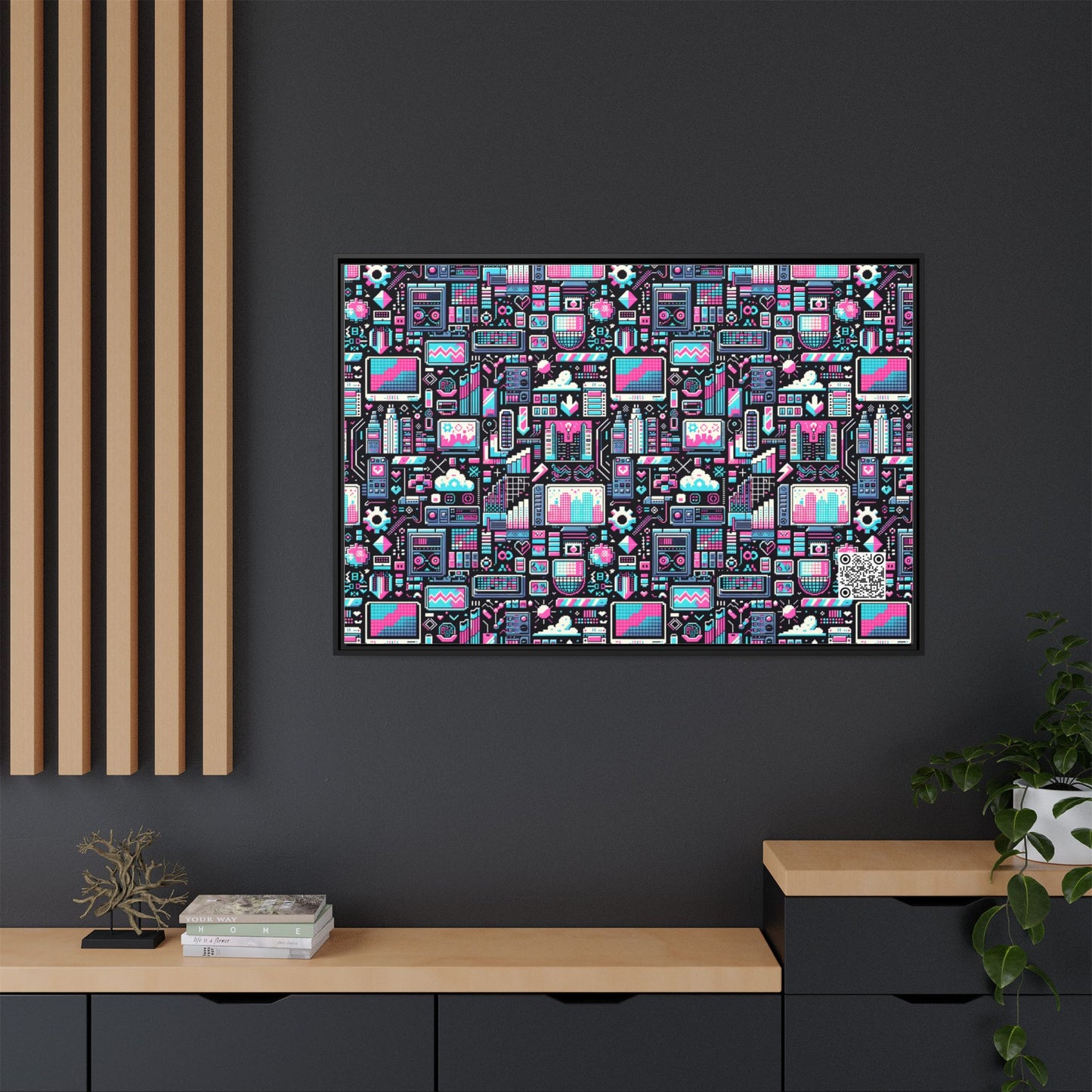 Digital Rebellion Youthful Streetwear with a Rebellious Digital Twist Matte Canvas, Framed (multi-color) - 8404 Design-71 A