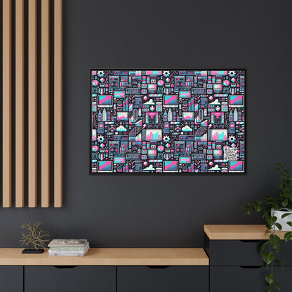 Digital Rebellion Youthful Streetwear with a Rebellious Digital Twist Matte Canvas, Framed (multi-color) - 8404 Design-71 A