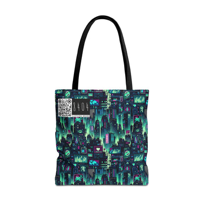 Tech Noir Graphics Futuristic Cyberpunk Tote Bag - 8404 Design-52
