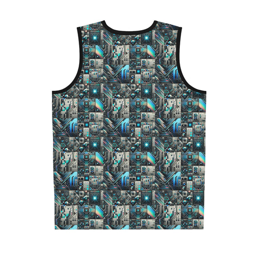 Tech-Infused Futurism Sleek Tech Edge Basketball Jersey - 8404 Design-48