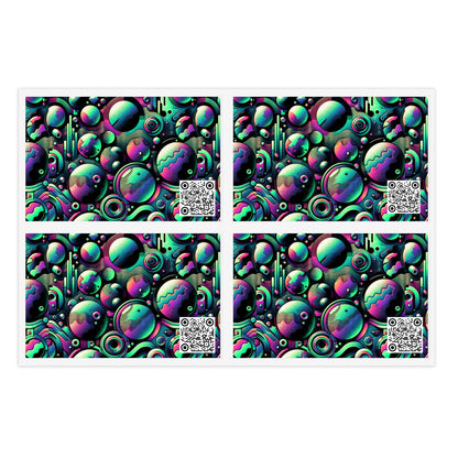Tech-Tonal Graphics Tech-Forward Streetwear Sticker Sheets - 8404 Design-56