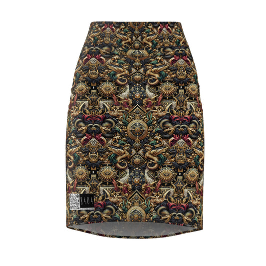 Digital Renaissance Luxurious Streetwear Inspired By Classical Art With a Modern Twist Women's Pencil Skirt - 8404 Design-76