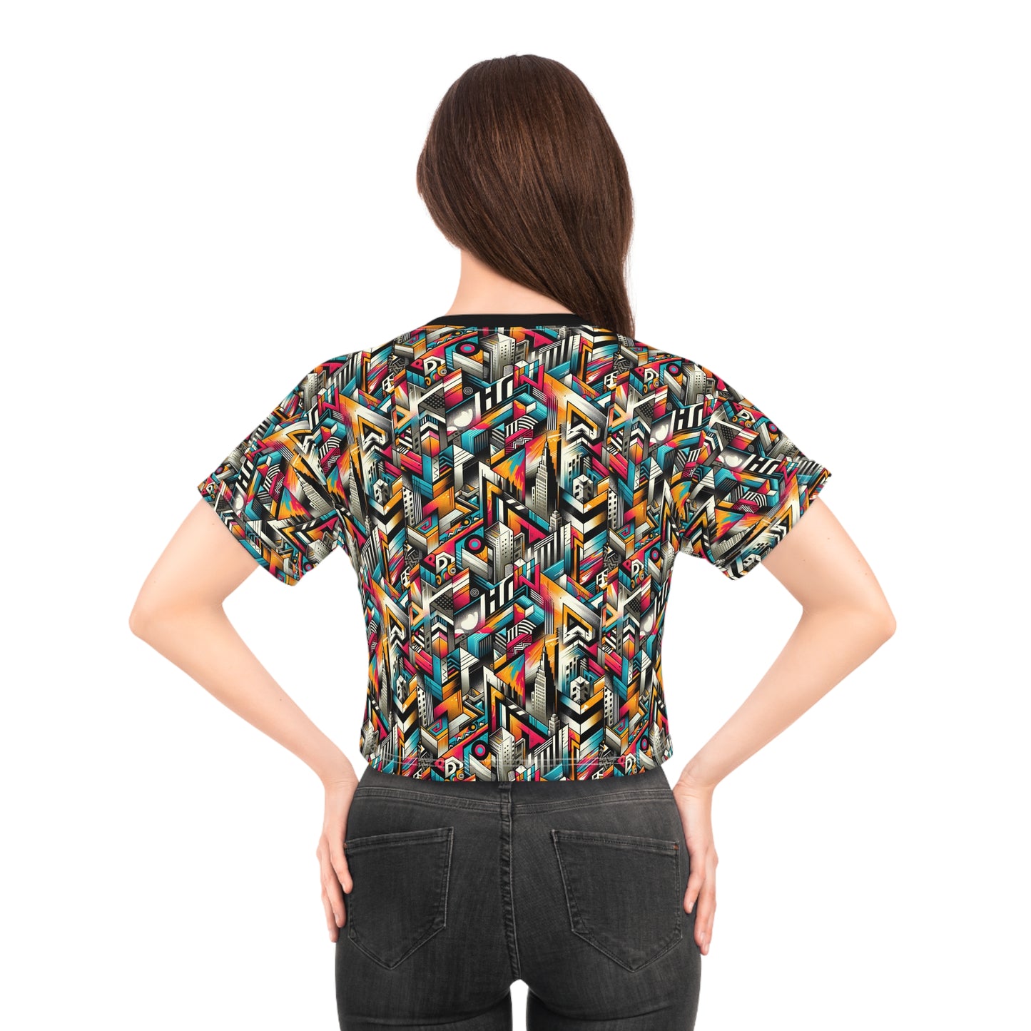 Graffiti Revival Urban Street Art Crop Tee - 8404 Design-62