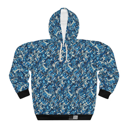 Tech Urban Camo Tech-Forward Streetwear With a Futuristic Military Edge Pullover Hoodie - 8404 Design-39