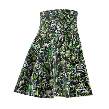 Graffiti Tech Fusion Bold Streetwear Fusion Women's Skater Skirt - 8404 Design-50