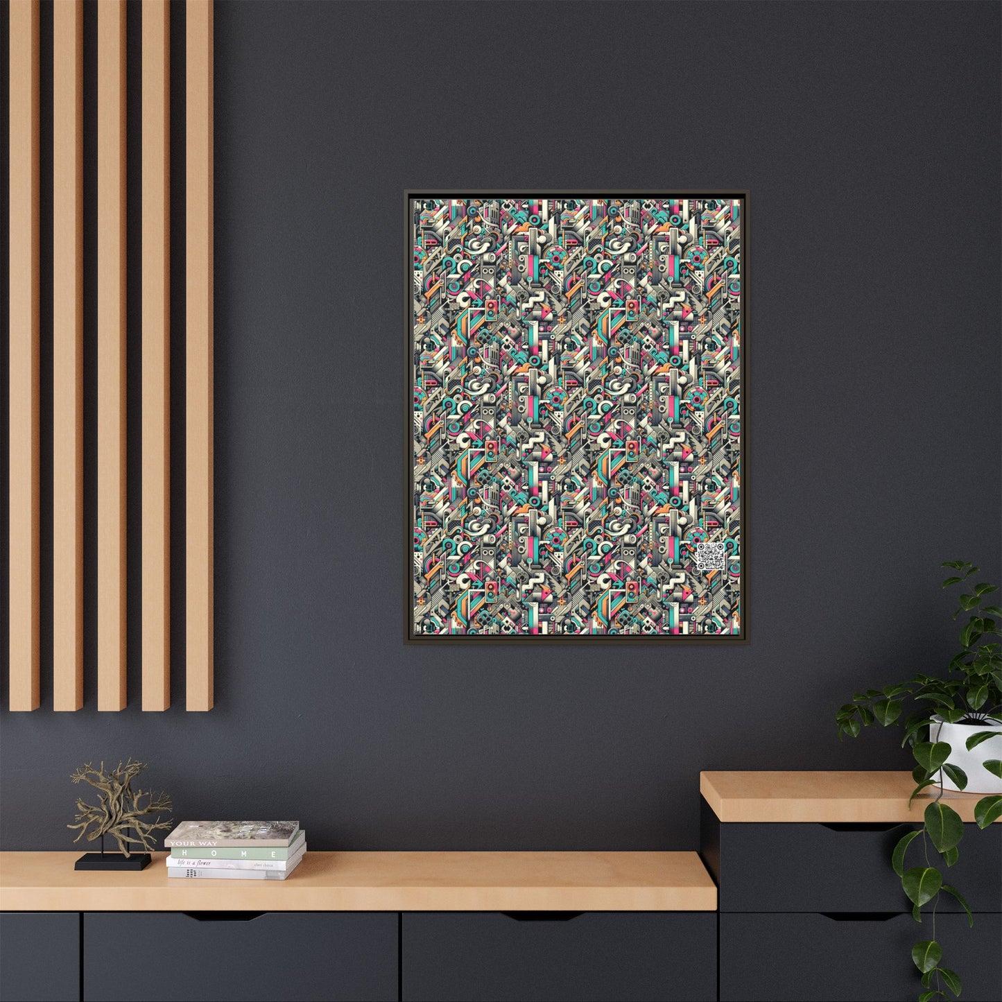 Digital Street Art Urban Street Style Matte Canvas, Framed (multi-color) - 8404 Design-74 A