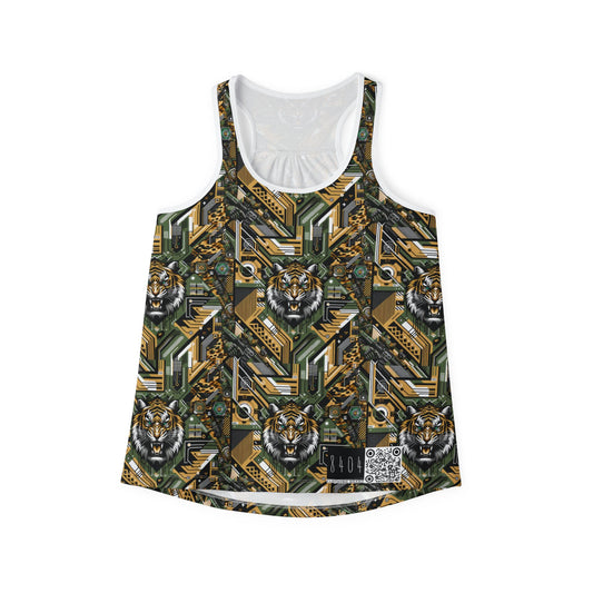 Neo-Camo Fusion Tech-Forward Streetwear Women's Tank Top - 8404 Design-58