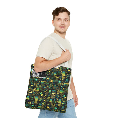 Digital Dystopia Tech Noir Tote Bag - 8404 Design-57