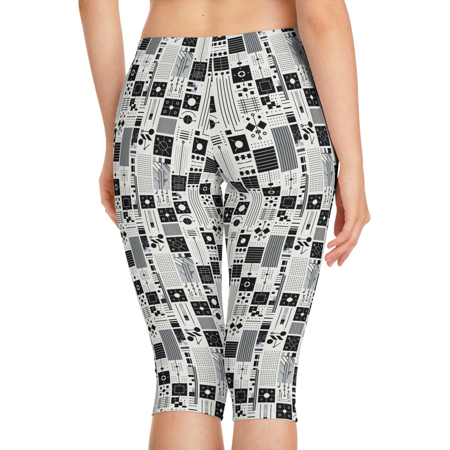 Digital Minimalism Minimalist Tech Women's Capri Leggings - 8404 Design-54