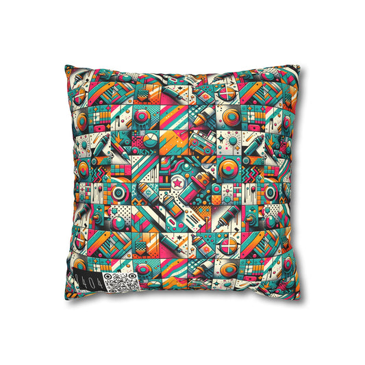 Graffiti Fusion Modern Street Art Fusion Faux Suede Square Pillowcase - 8404 Design-58