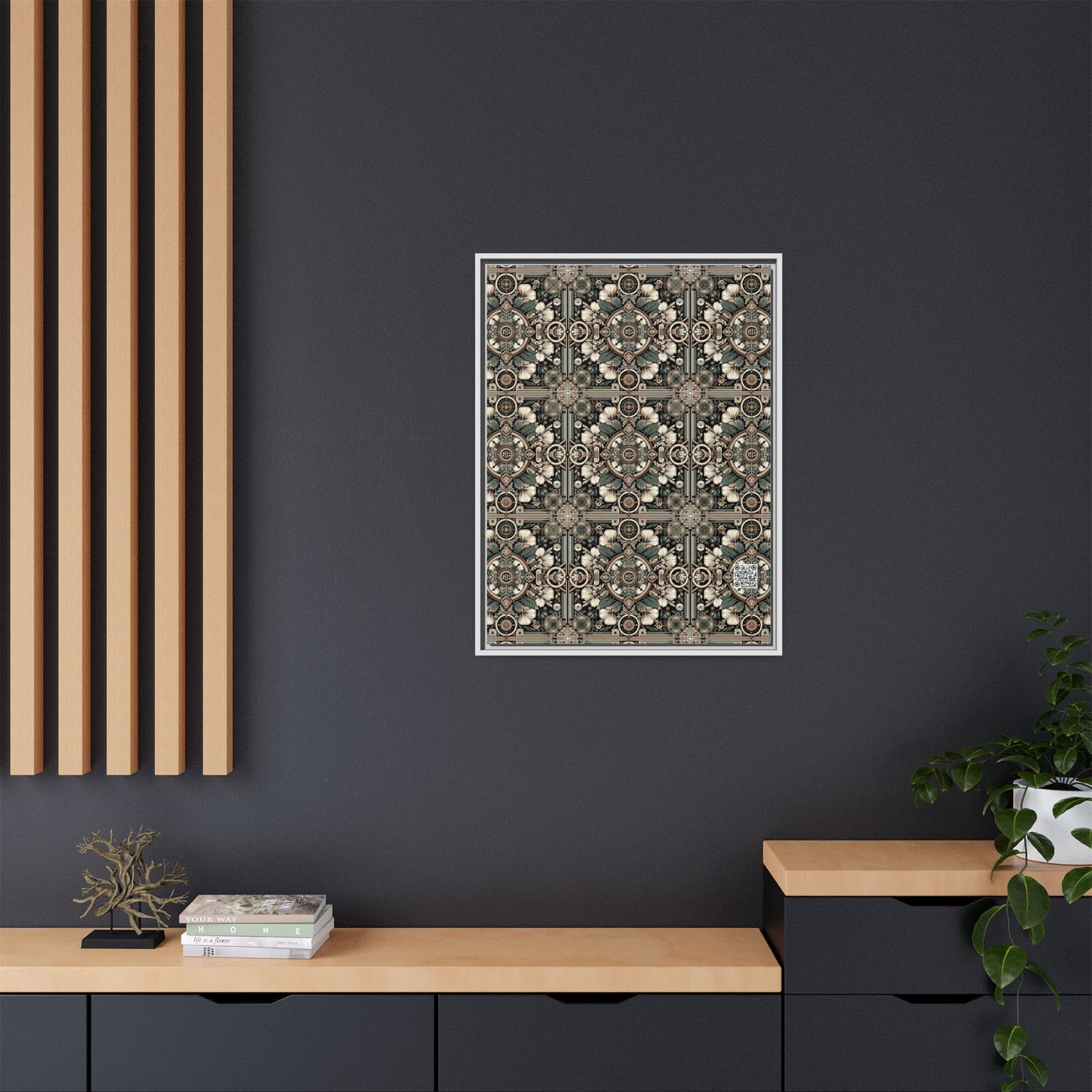 Cyber Garden Party Tech Garden Extravaganza Matte Canvas, Framed (multi-Color) - 8404 Design-66 A