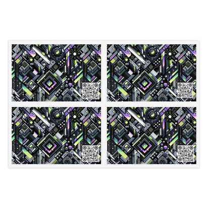Retro Futurism Graphics Tech-Forward Streetwear Sticker Sheets - 8404 Design-49