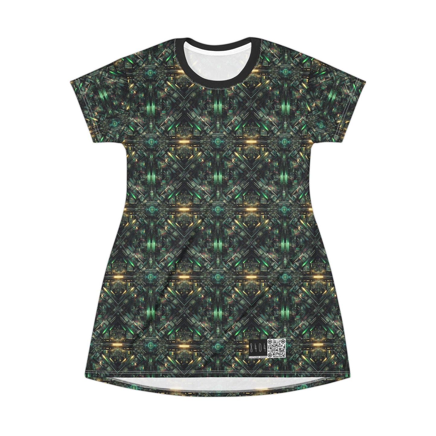 Tech Noir Graphics Tech-Inspired Streetwear T-Shirt Dress - 8404 Design-56