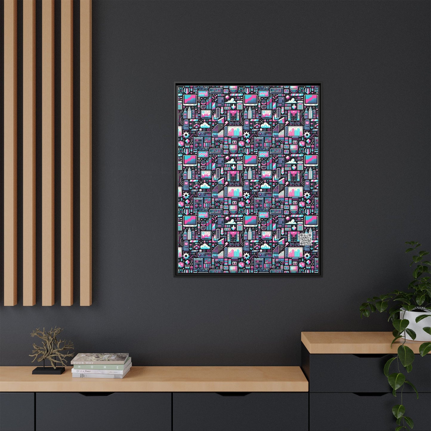 Digital Rebellion Youthful Streetwear with a Rebellious Digital Twist Matte Canvas, Framed (multi-color) - 8404 Design-71 A