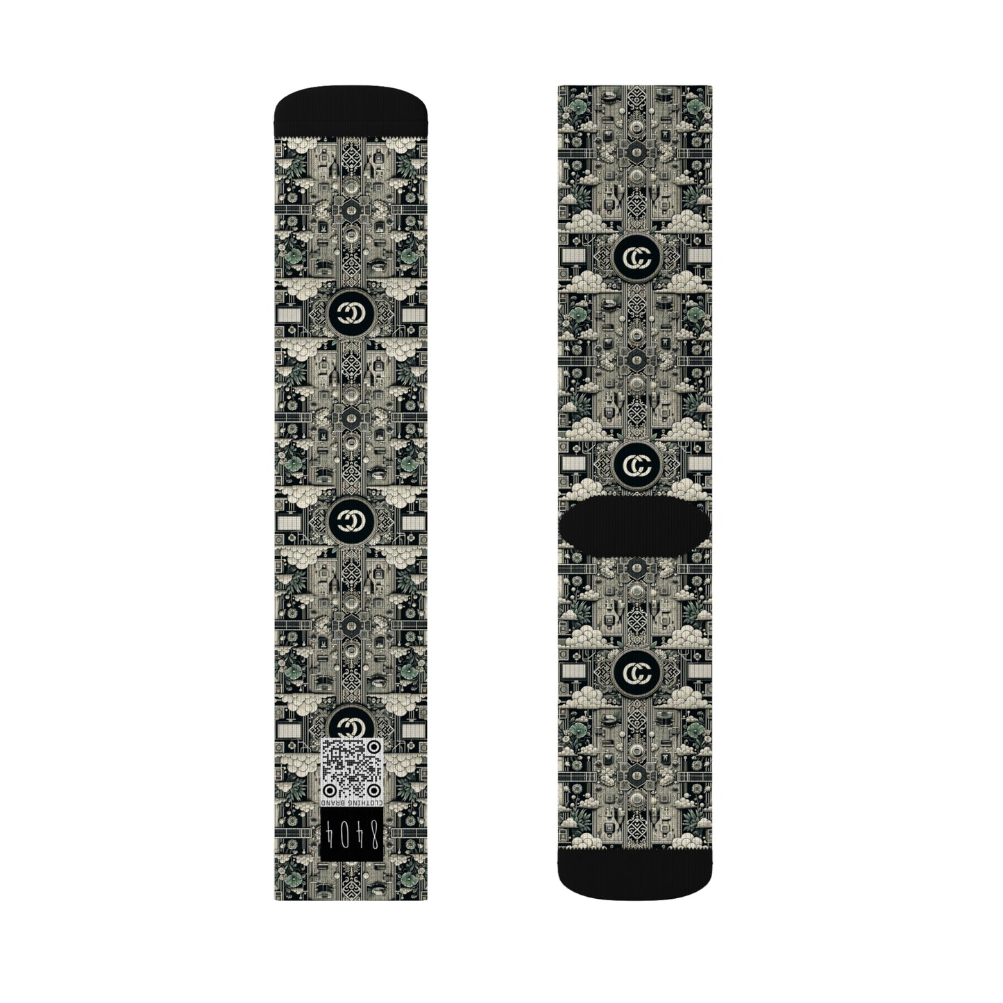 Cyber Garden Party Tech Garden Extravaganza Sublimation Socks - 8404 Design-54