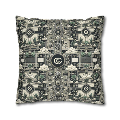 Cyber Garden Party Tech Garden Extravaganza Spun Polyester Square Pillowcase - 8404 Design-54