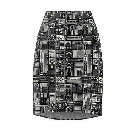 Digital Minimalism Minimalist Tech Women's Pencil Skirt - 8404 Design-62