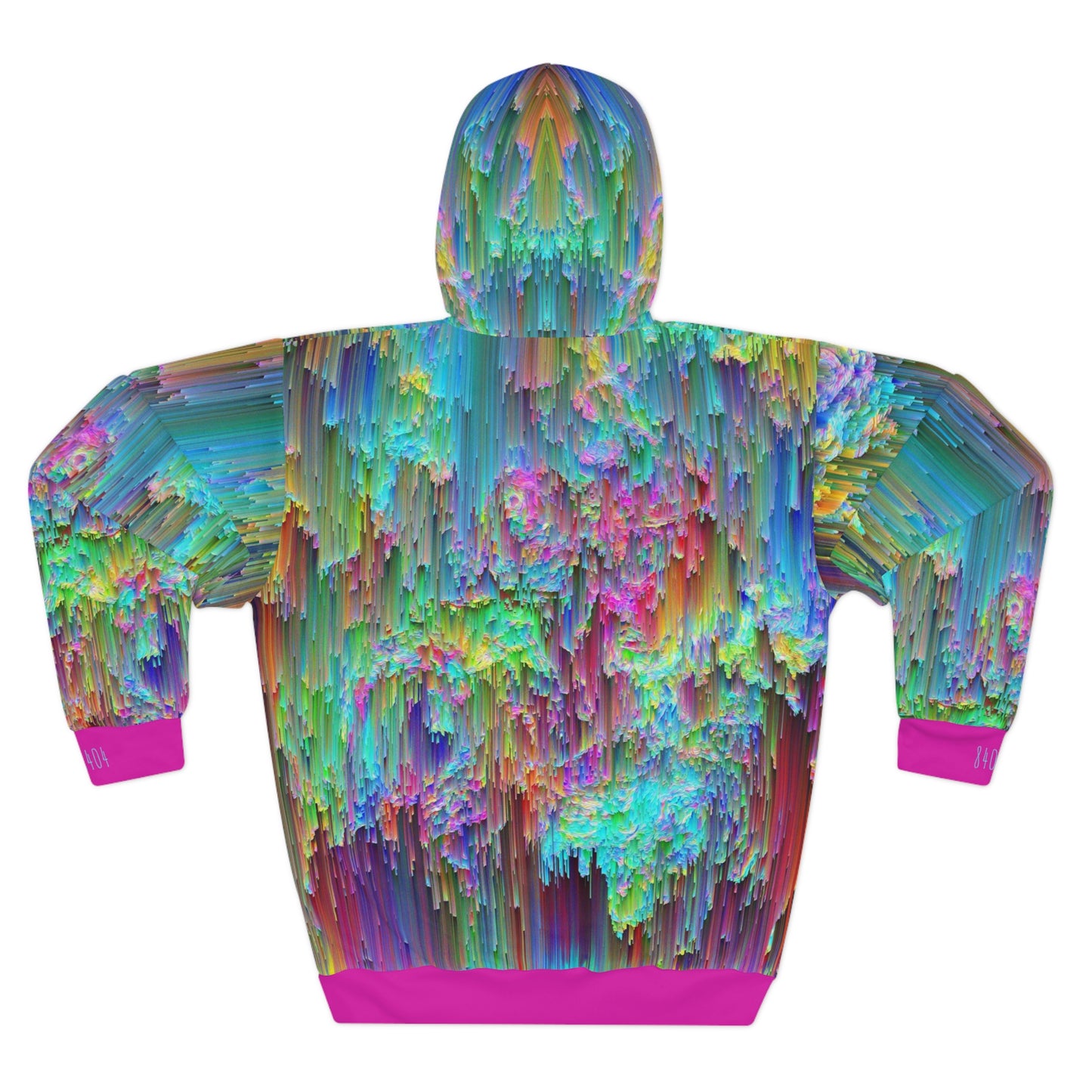 8404's Unisex Adult "Trippy Rainfall in Magenta" Fashion Pullover Hoodie