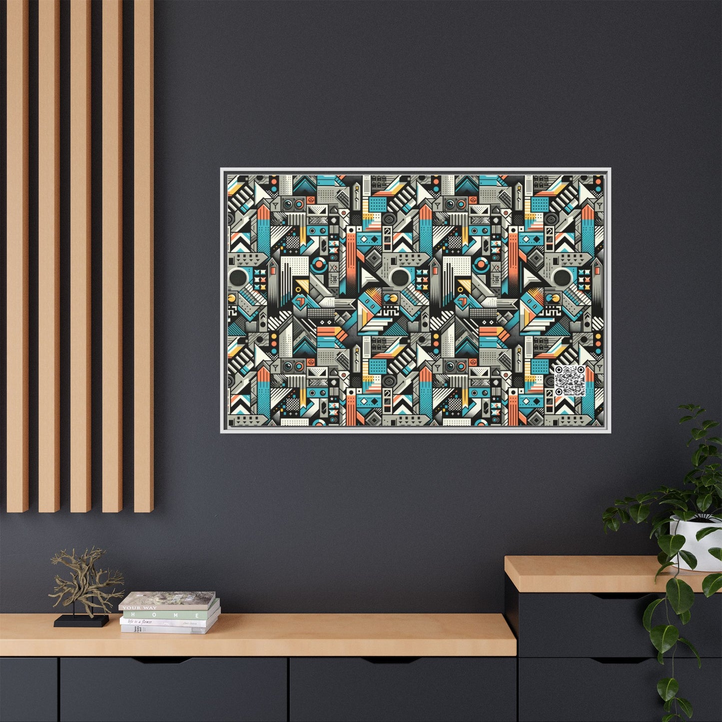 Digital Street Art Urban Street Style Matte Canvas, Framed (multi-color) - 8404 Design-81 A