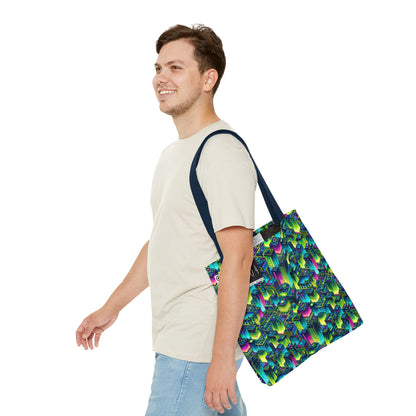 Tech-Infused Neon Tech-Forward Streetwear Tote Bag - 8404 Design-65