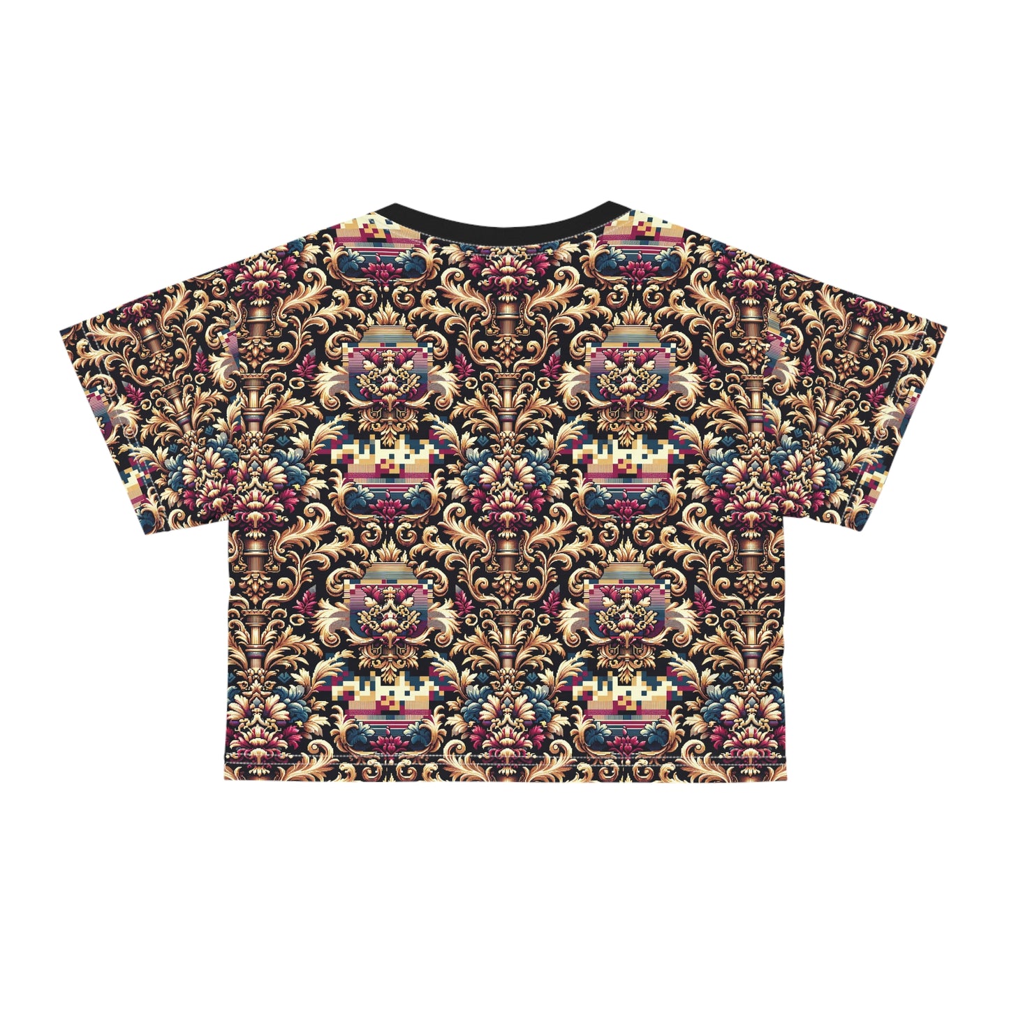 Digital Renaissance Modern Baroque Fusion Crop Tee - 8404 Design-53