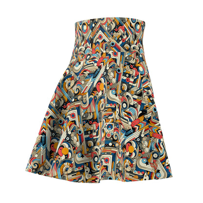 Abstract Graphic Art Modern Artistic Expression Women's Skater Skirt - 8404 Design-62