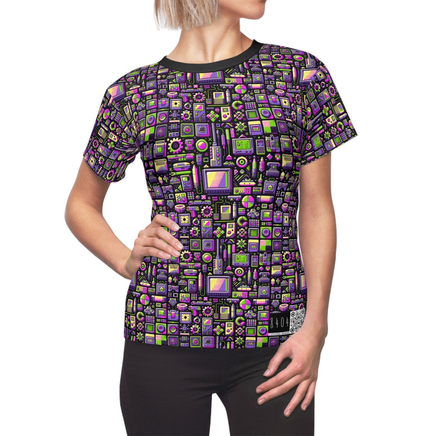 Digital Nostalgia Remix Modern Vintage Fusion Women's Cut & Sew Tee - 8404 Design-67